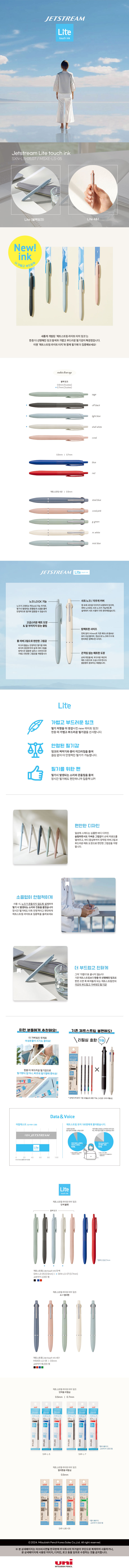 미쯔비시 제트스트림 라이트터치 0.7 레드 상세 이미지 1