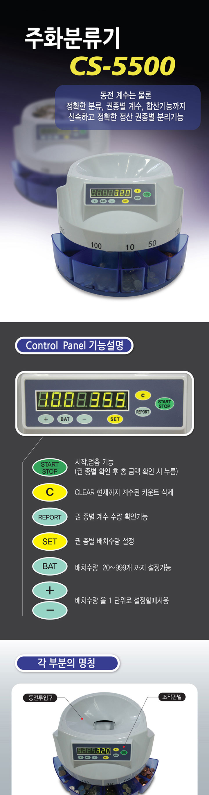 동전계수기 CS 5500 상세 이미지 1